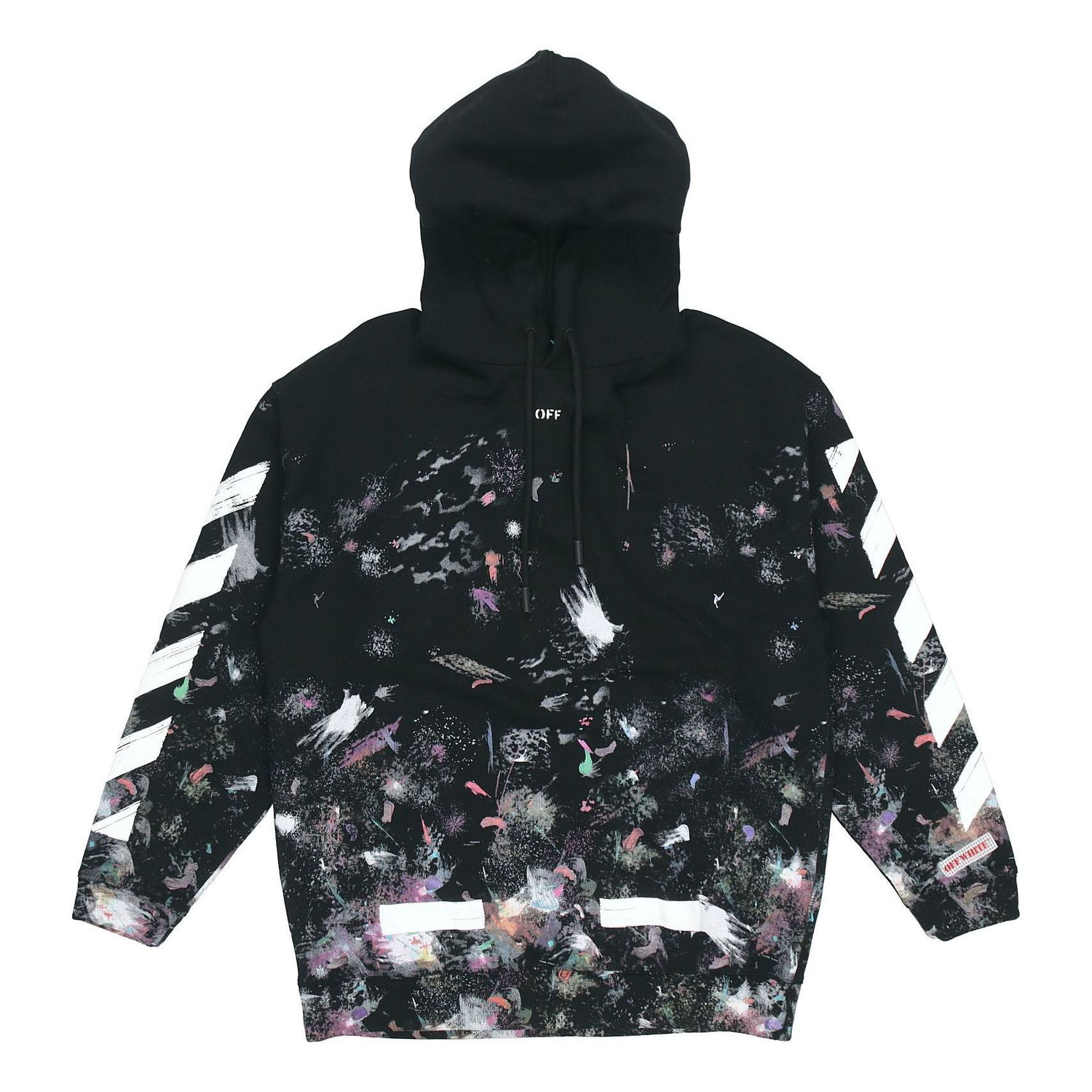 Mikina Off-White Diagonal Stripes Galaxy Print Hoodie Čierna | OMBB009G20FLE0019901, 0