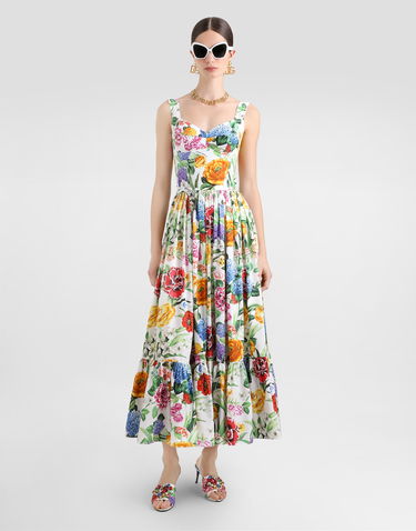 Šaty Dolce & Gabbana Dolce & Gabbana Long Corset Dress with Floral Print Rôznofarebný | F6AEITHS5S5HA5KU, 1