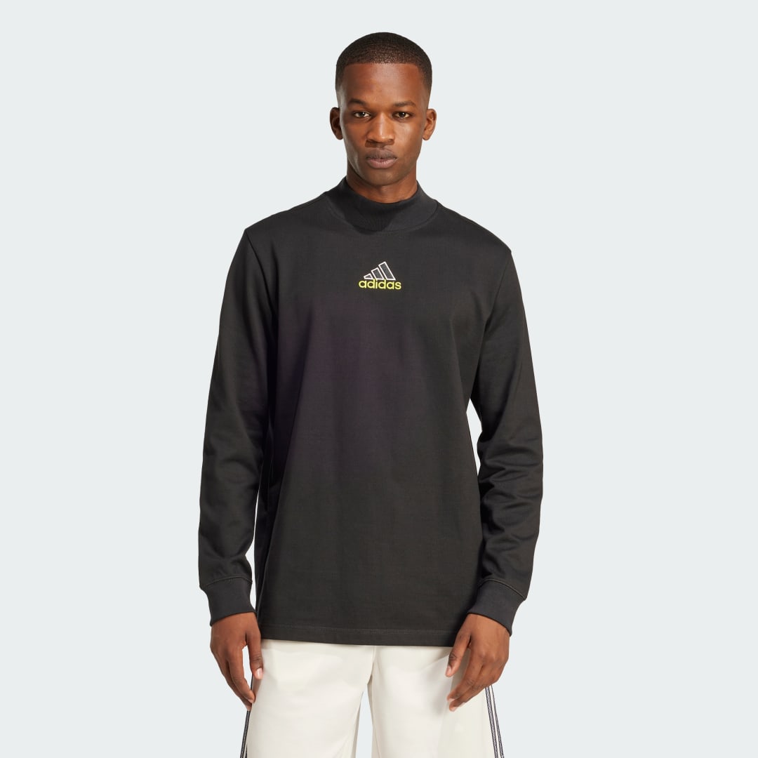 Sveter adidas Performance Men's Long Sleeve Mock Neck Top Čierna | JD5401, 0