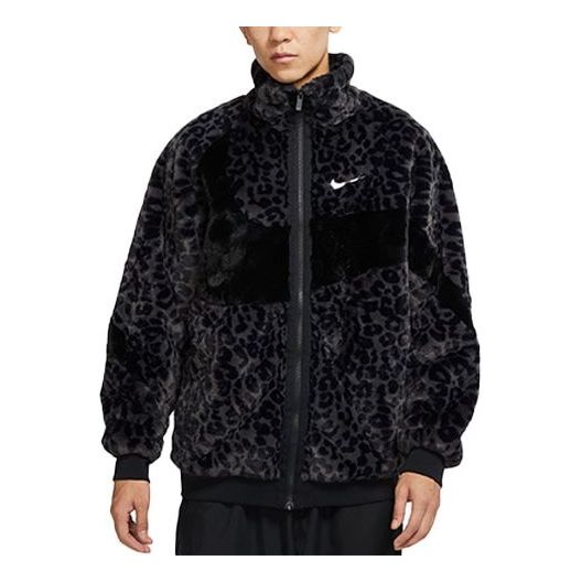 Bunda Nike Sportswear Swoosh Faux Fur Jacket Čierna | DH6685-011