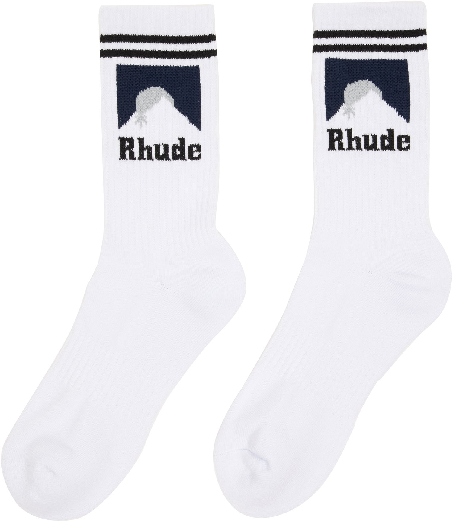 Ponožky Rhude Striped Moonlight Socks Biela | RHFW25SO04750, 1