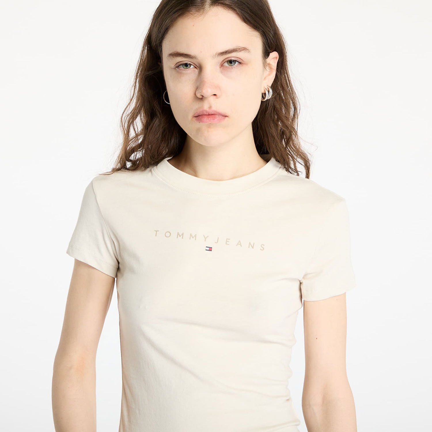 Tričko Tommy Hilfiger Tommy Jeans Slim Tonal Linear T-Shirt Béžová | DW0DW20315 ACG, 1