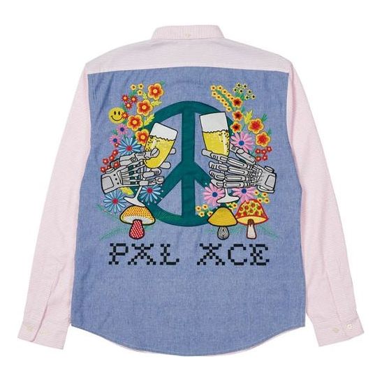 Košeľa Palace Palace Long Sleeve Graphic Shirt Modrá | P20SHT027