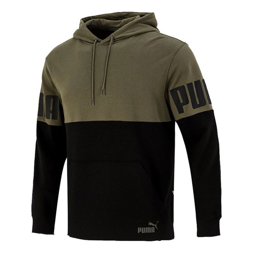 Mikina Puma Power Colorblock Men's Hoodie Zelené | 847723-44