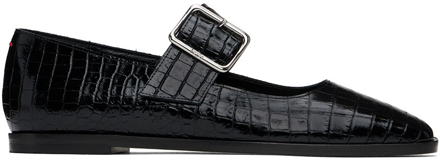 Šaty Aeyde Aeyde Sunny Crocodile Embossed Ballerina Flats Čierna | A11-FL-GRZS15FL127-FW24-800-065, 0