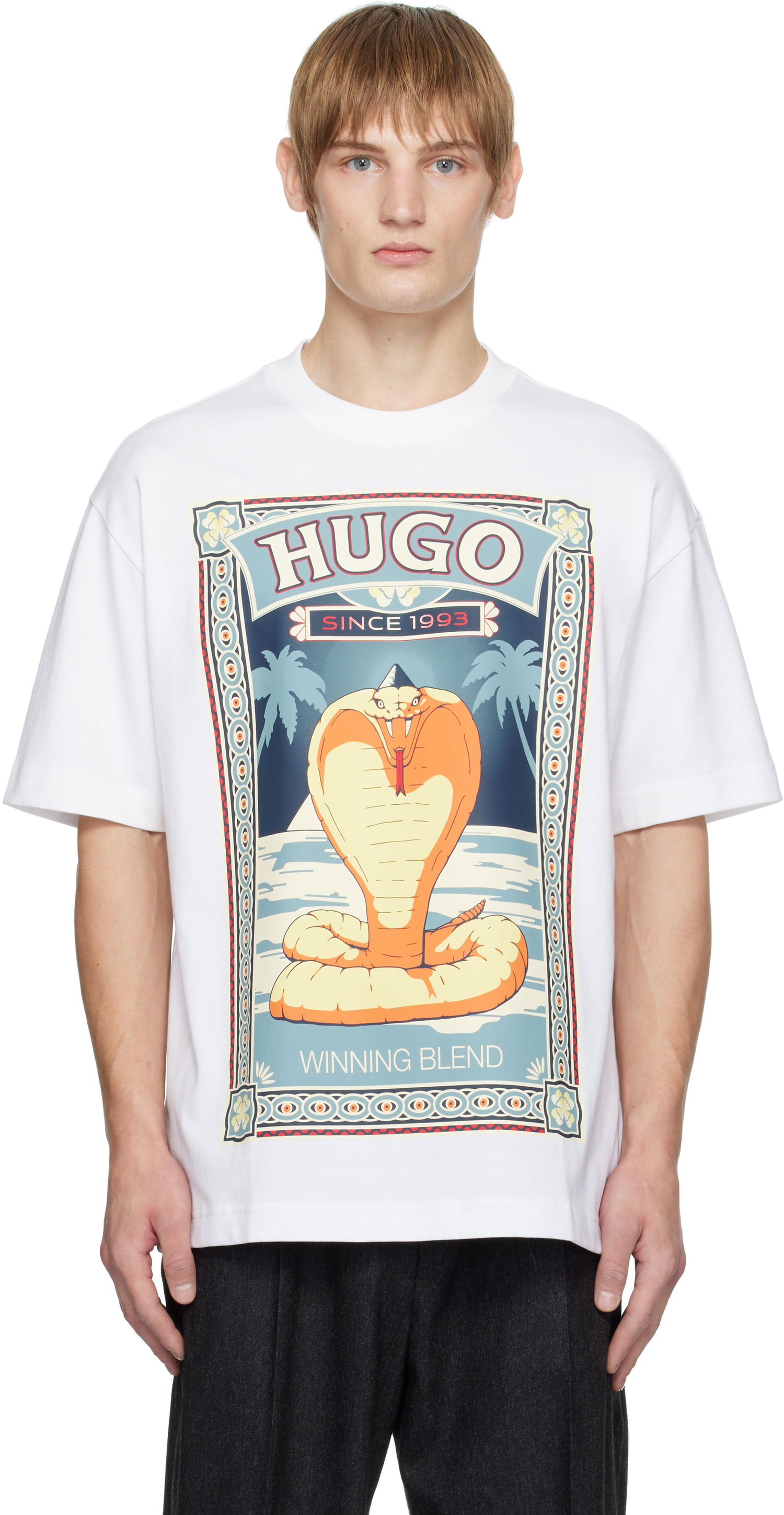 Tričko BOSS Cobra Graphic Print T-Shirt Biela | 50532962, 0
