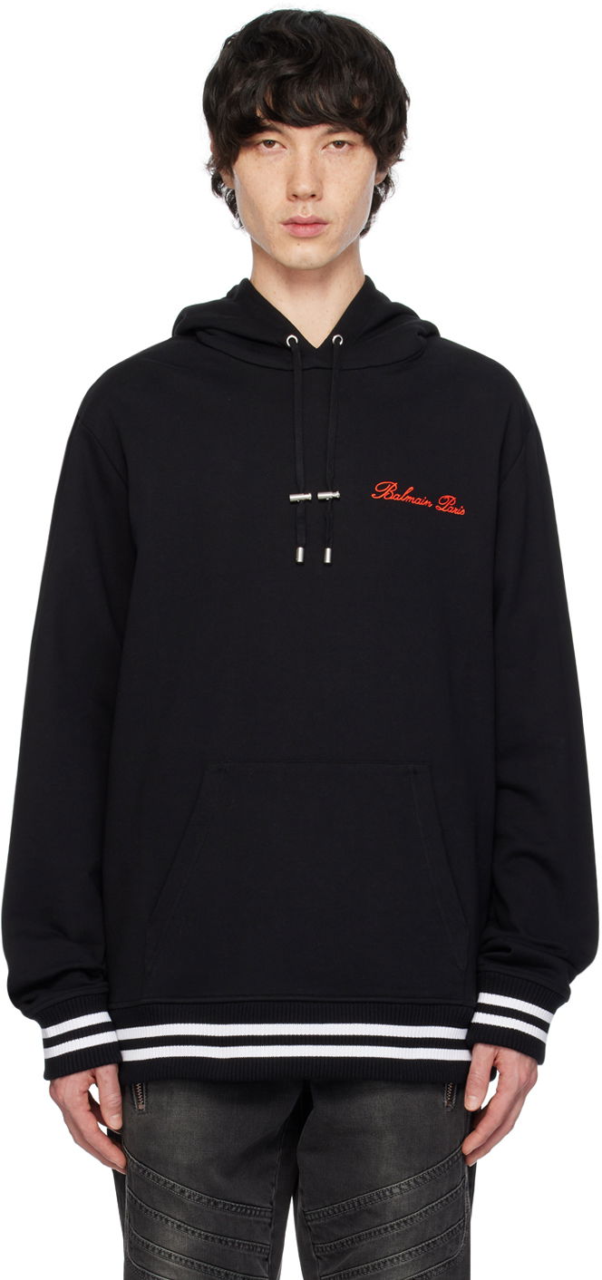 Mikina Balmain Embroidered Hoodie Čierna | CH1JT047BC68, 0