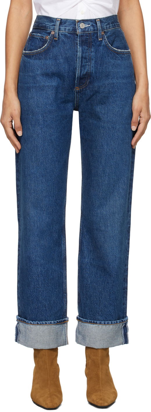 Džínsy AGOLDE Low Slung Straight Jeans Modrá | A9157-1371, 0