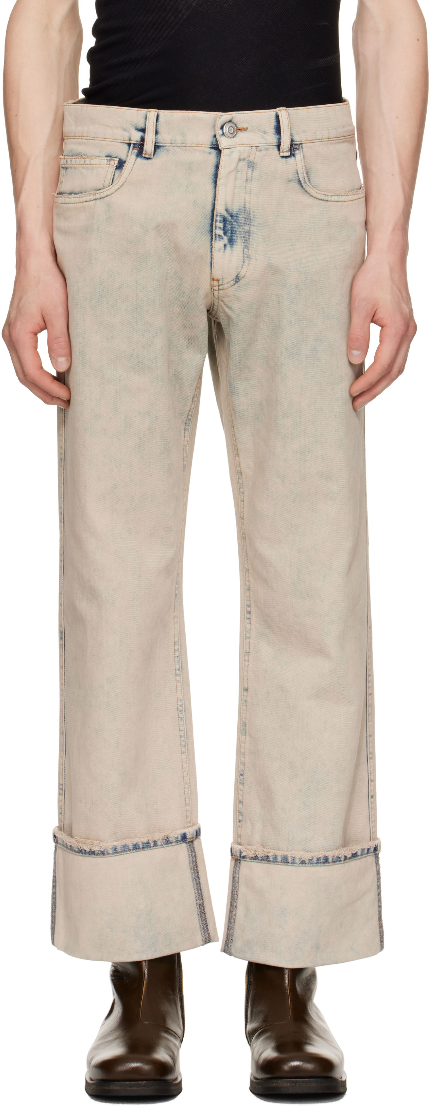 Džínsy Coperni Coperni Boyfriend Jeans Béžová | COPP122F2035MEN, 0