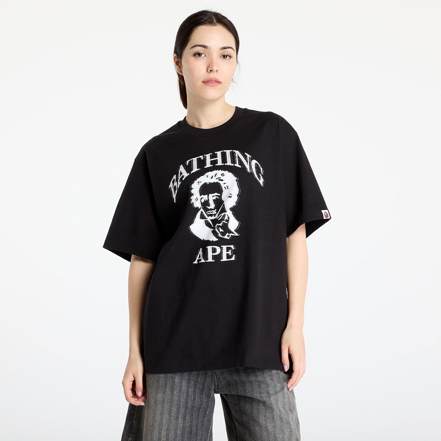 Tričko BAPE A BATHING APE Beethoven Graphic Relaxed Fit Tee Čierna | 001CSL301340MBLK, 0