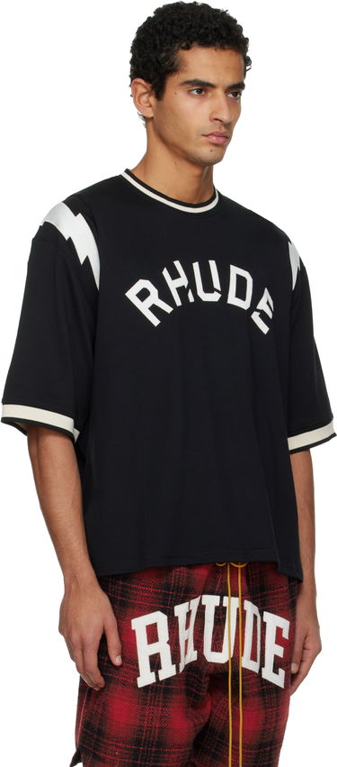 Dres Rhude 'Rhude' Lightning Ringer Jersey T-shirt Čierna | RHFW25TT01729, 1