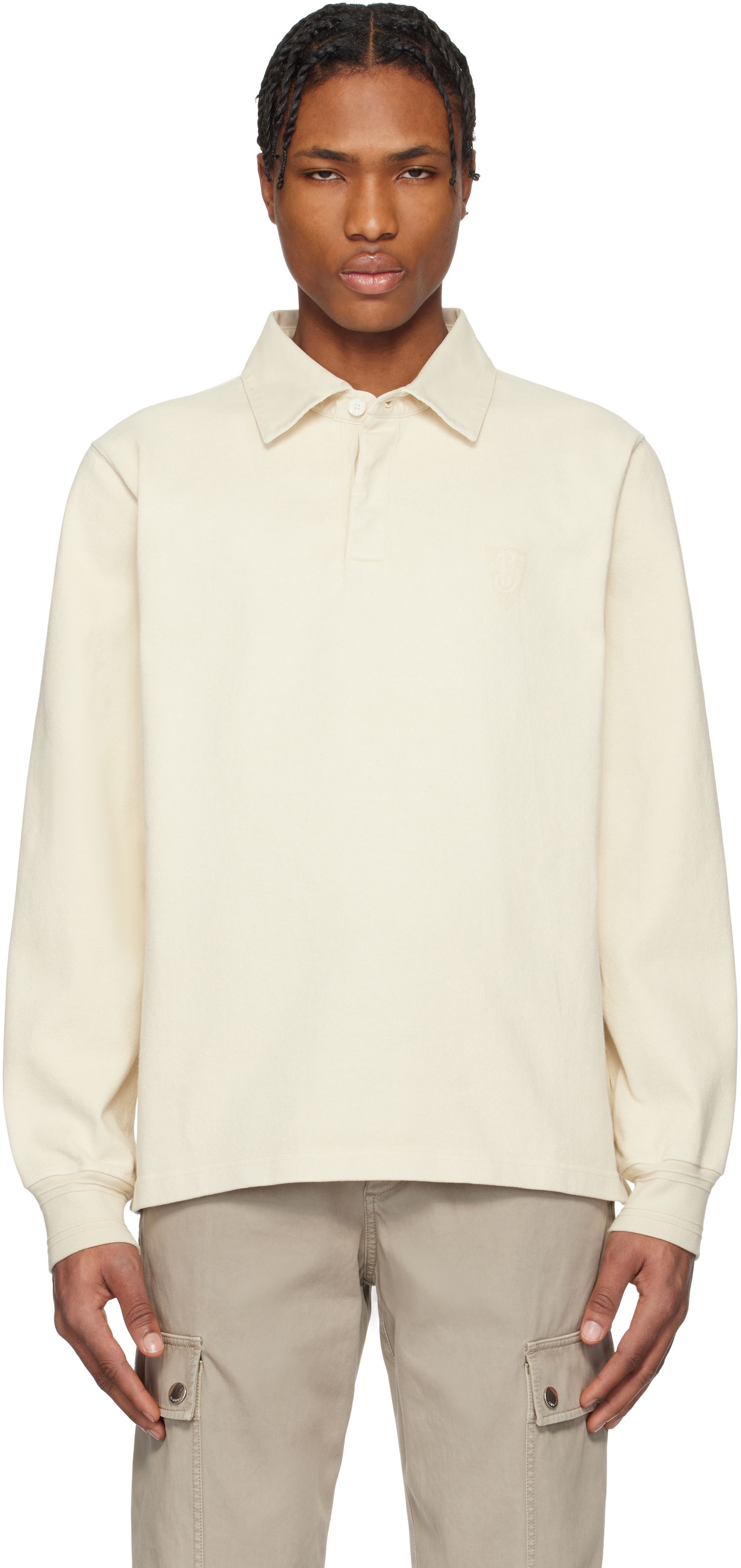 Polo tričko Burberry Burberry Long-Sleeve Polo Biela | 8101336, 0