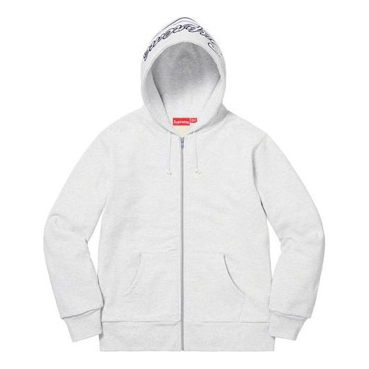 Mikina Supreme Supreme FW18 Thermal Zip Up Hoodie Šedá | SUP-FW18-1146