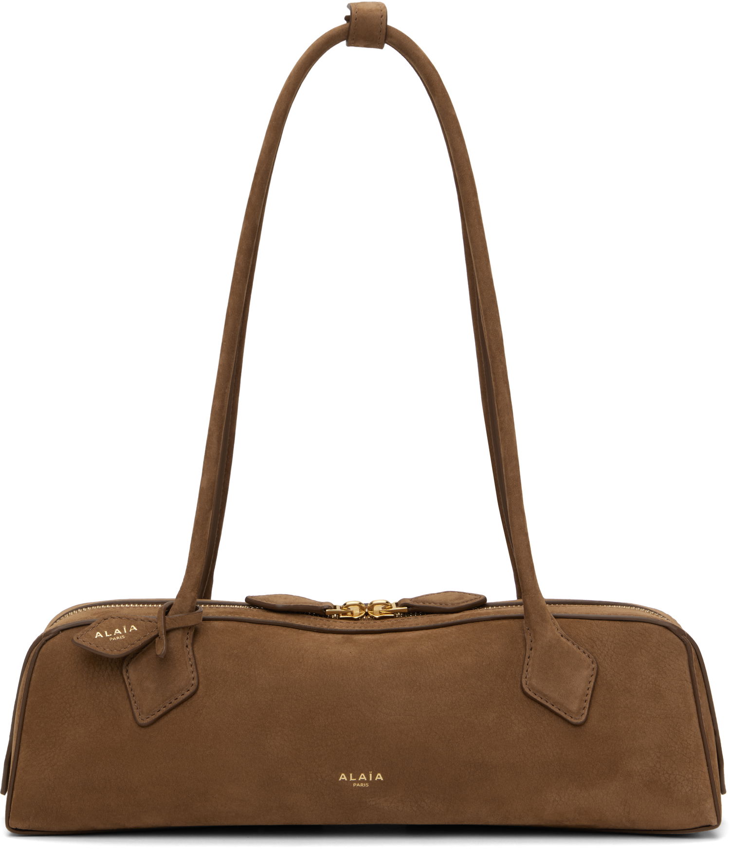Taška cez rameno Alaïa 'Le Teckel' Medium Suede Bag Hnedá | AA1S06033CA214, 0