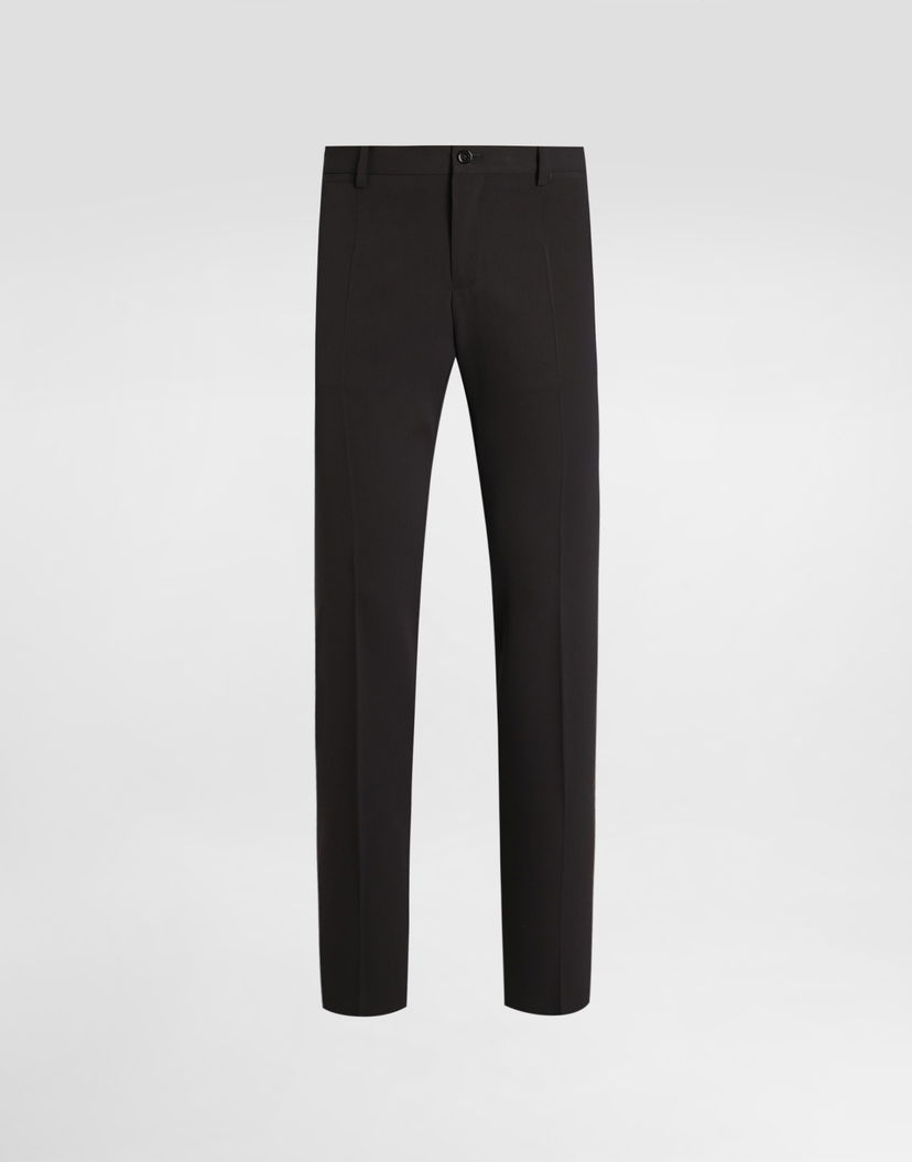 Nohavice Dolce & Gabbana Dolce & Gabbana Bi-Stretch Wool Canvas Trousers Čierna | GY7BMTFUBGBN0352