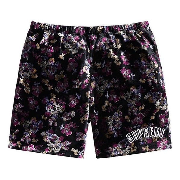 Šortky Supreme Floral Velour Shorts Čierna | SUP-FW19-022, 0