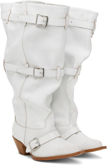 Oblečenie R13 R13 Buckled Slouch Cowboy Boots Biela | R13WS114-S209A, 3