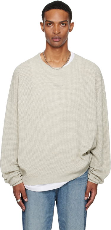 Mikina Fear of God Fear of God ESSENTIALS Waffle Long Sleeve Crewneck Sweatshirt Šedá | 192SP256162F, 0