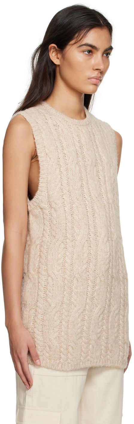 Sveter TOTEME TOTEME Crewneck Knit Vest Béžová | 232-5166-312, 1