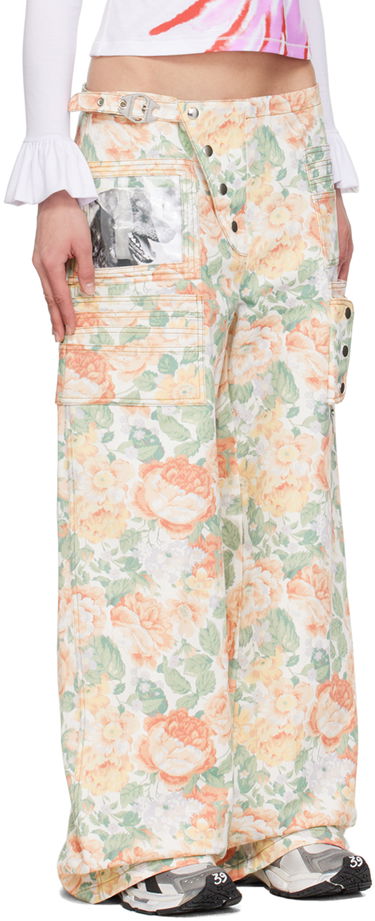 Cargo nohavice Chopova Lowena Miller Floral Print Wallet Trousers Biela | W4077, 1