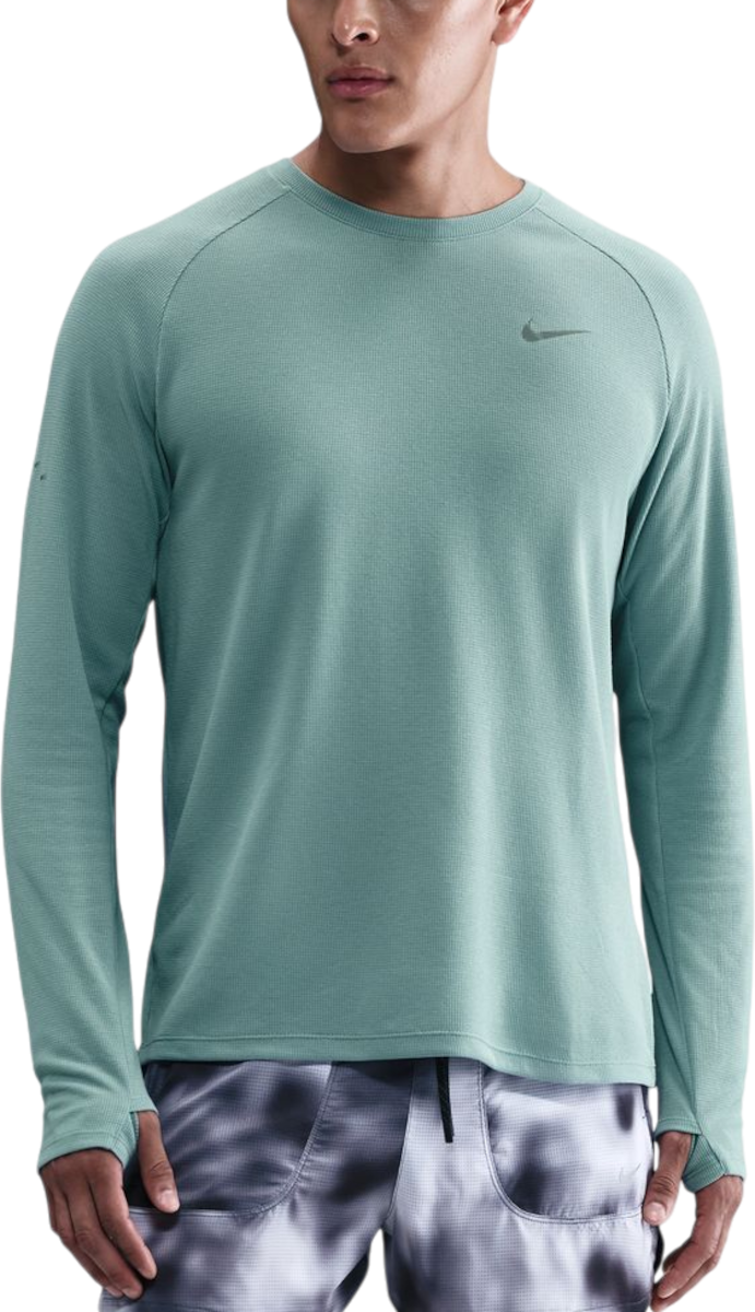 Mikina Nike Stride Textured Long-Sleeve Running Top with Thumbholes Tyrkysová | hv2705-017
