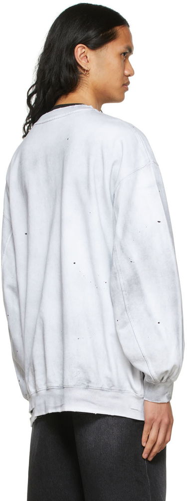 Mikina We11done We11done Men's Distressed Graphic Sweatshirt Biela | WD-TS1-22-713-U-WH, 2