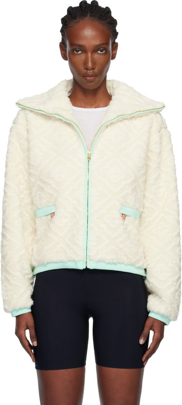 Bunda Casablanca Monogram Jacquard Fleece Jacket Biela | WPF25-JK-390-01, 0