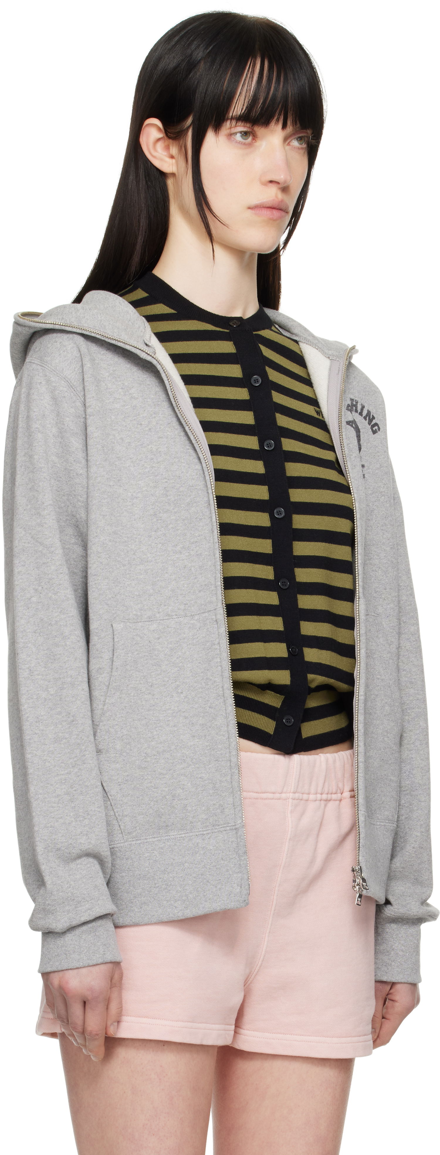 Mikina BAPE A Bathing Ape Over Print Full Zip Hoodie Šedá | 001ZPK801002M, 1