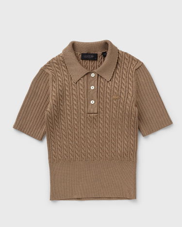 Sveter Lacoste Cable Knit Polo Sweater Hnedá | AF3667-52I, 1