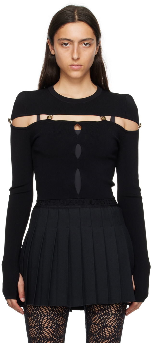 Sveter Versace Jeans Couture Cutout Sweater Čierna | E75HAFM51_ECM29H, 0