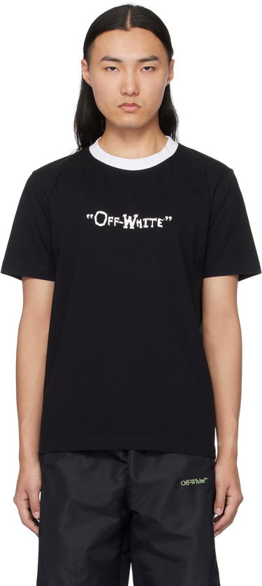 Tričko Off-White Slim Quote T-Shirt Čierna | OMAA027S25JER0091001, 0