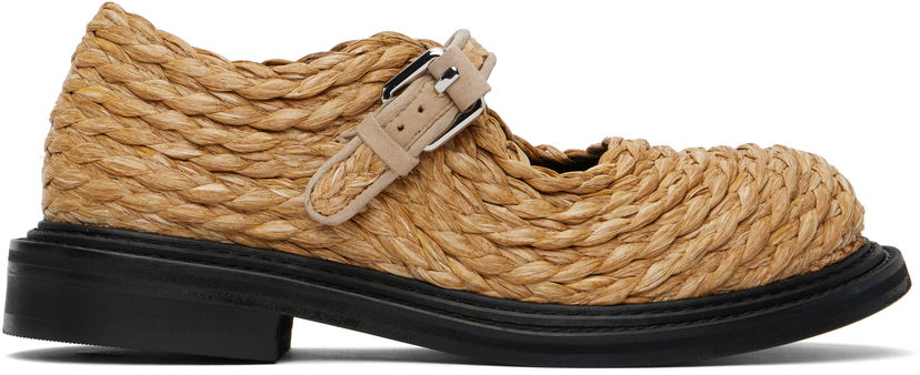 Starostlivosť o obuv Moschino Moschino Olivia Raffia Mary Jane Loafers Béžová | MA10624C1M MX0 10A
