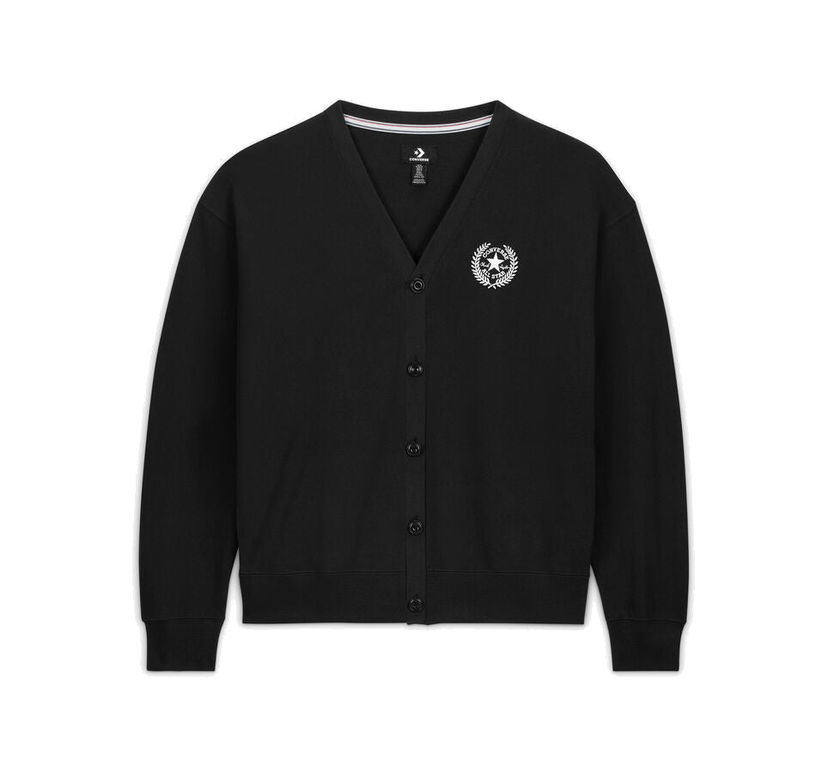 Sveter Converse Retro Embroidered Cardigan Čierna | 10026000-A01