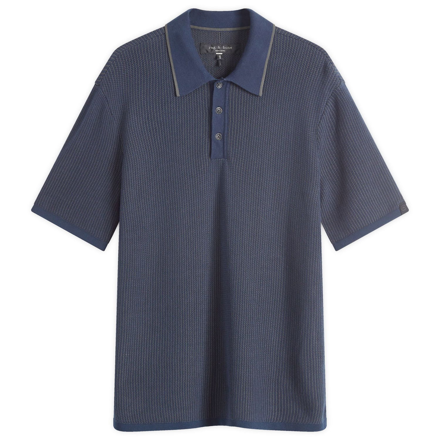 Polo tričko rag & bone Harvey Knit Polo Modrá | MBS24S017BC17, 1