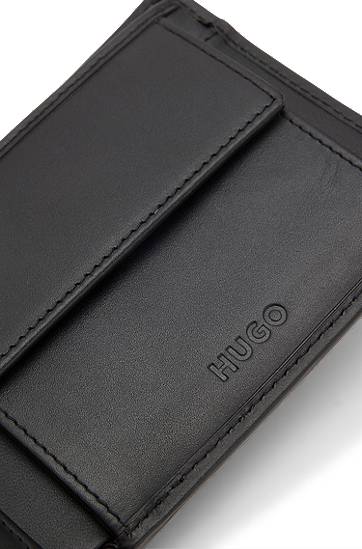 Peňaženka BOSS Leather wallet with stacked logo Čierna | 50548300, 1