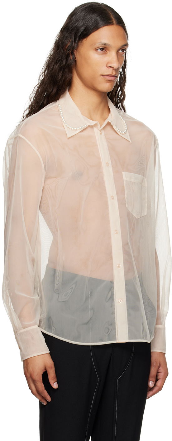 Košeľa Simone Rocha Simone Rocha Pearl Organza Shirt Béžová | 5289B 0069, 1