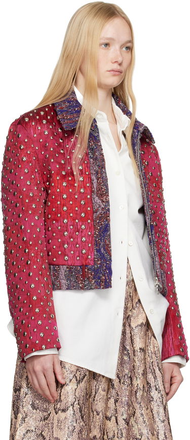 Bunda Dries Van Noten Dries Van Noten Embellished Cropped Jacket Ružová | 251-010519-1544, 1