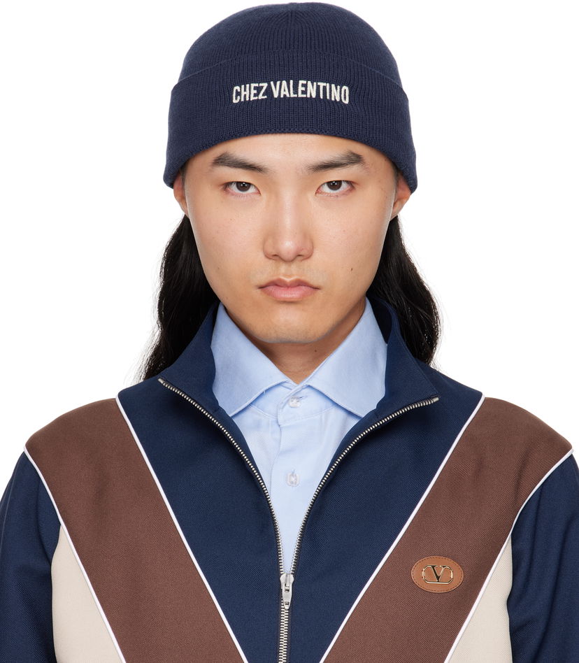 Kulicha Valentino Valentino 'Chez Valentino' Wool Beanie Navy | 7Y2HB02RFZL