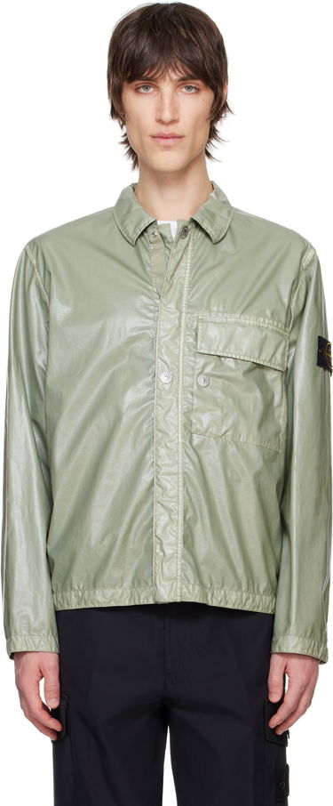 Košeľa Stone Island Stone Island Mussola Gommata-TC Overshirt Zelené | K1S15 1200001 S0022, 0