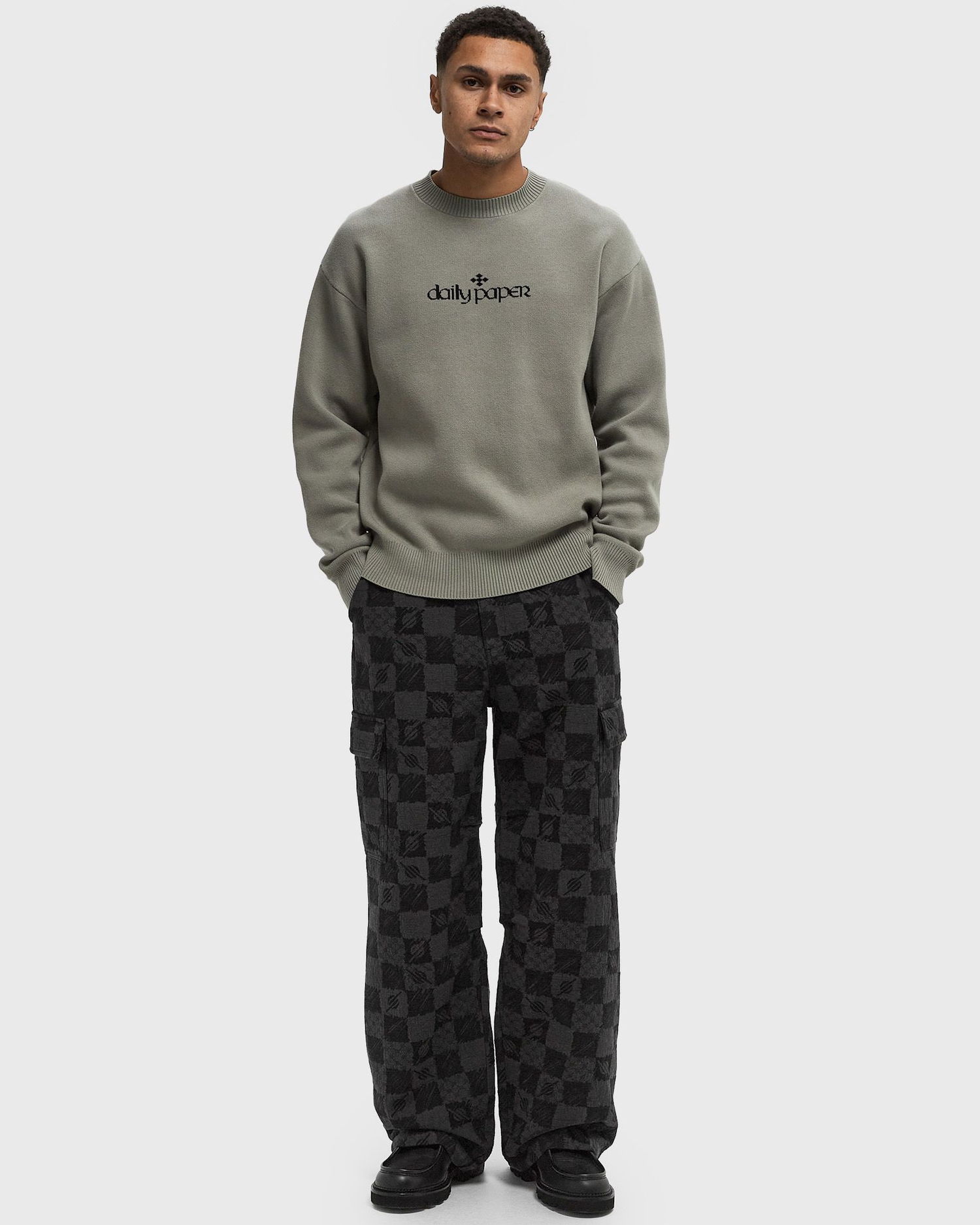 Cargo nohavice DAILY PAPER Black Checkerboard Cargo Pants Čierna | 2423060, 1
