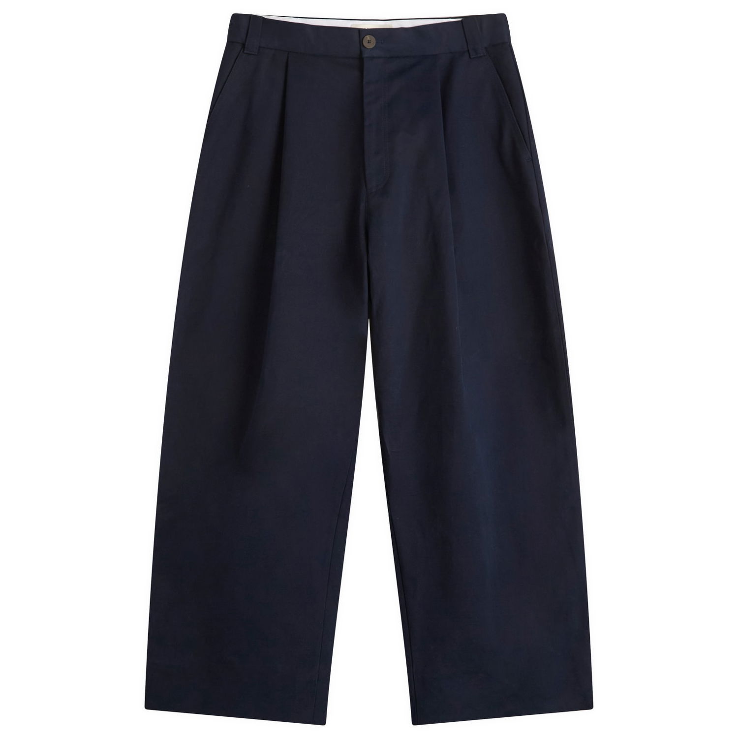 Nohavice Studio Nicholson Studio Nicholson Pleated Wide-Leg Trousers, Size Large Navy | SORTESNM-1248-DKN, 1
