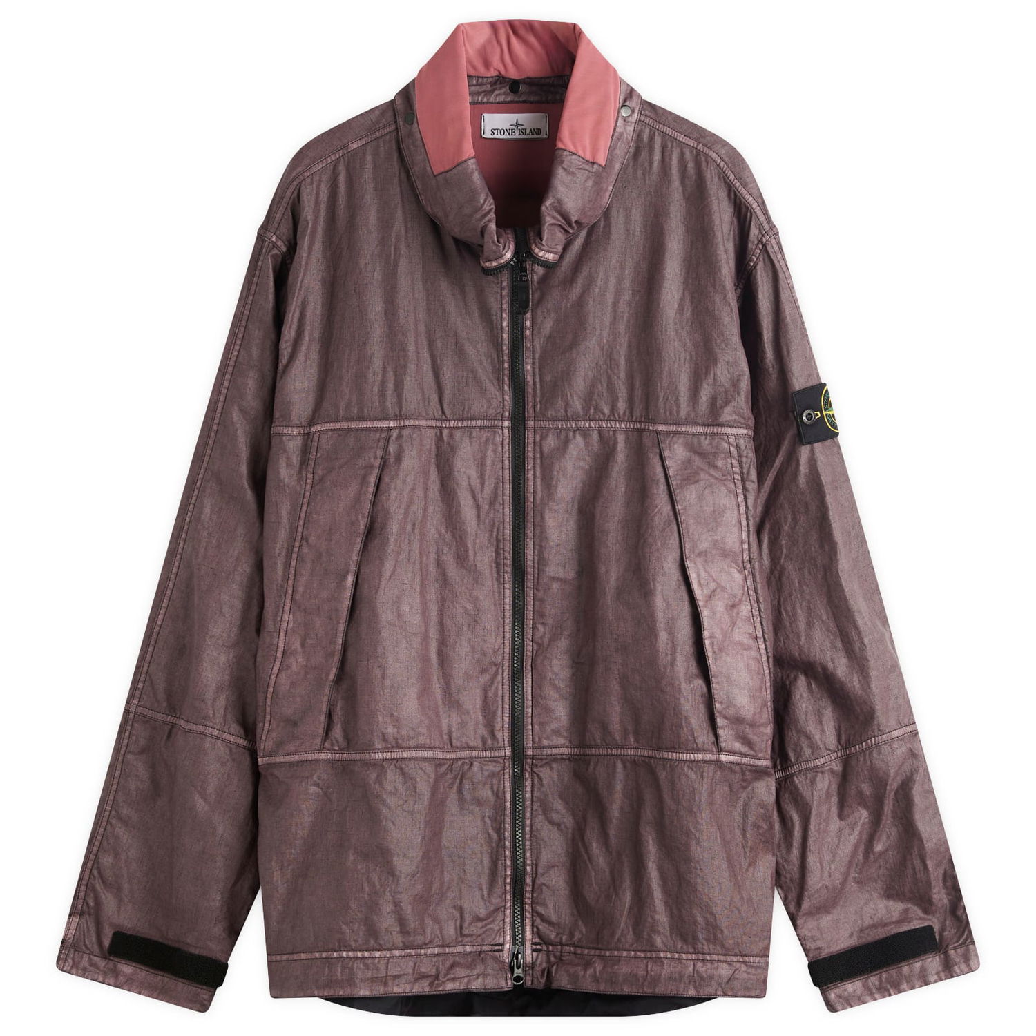 Vetrovka Stone Island Stone Island Raw Linen Plated-OVD Short Parka Jacket, Size X-Large Fialová | K1S154100040-V0011, 0