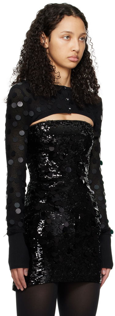 Šaty GUIZIO Guizio Paillette Micro Bolero Cardigan Čierna | R24611S003, 1