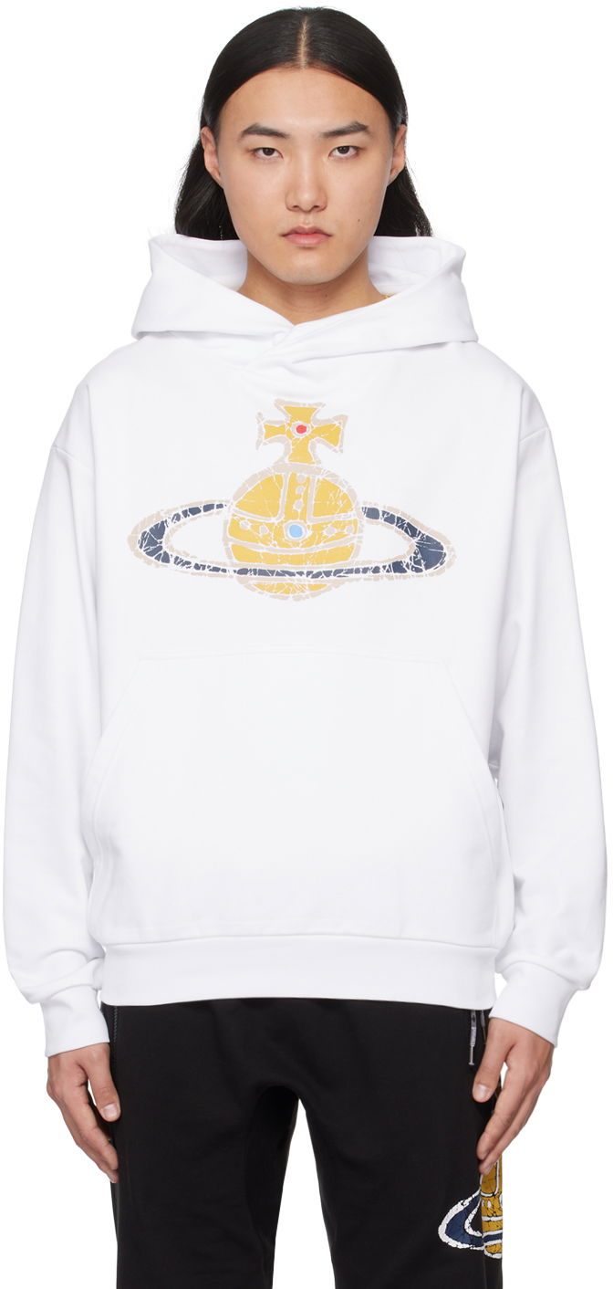 Mikina Vivienne Westwood Time Machine Hoodie Biela | 3I01000M-J0006-