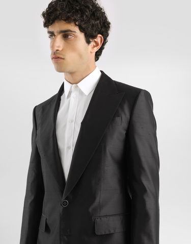 Súprava Dolce & Gabbana Dolce & Gabbana Double-breasted Mikado Shantung Silk Suit 52 Čierna | GK036TFU1L5N0000, 3