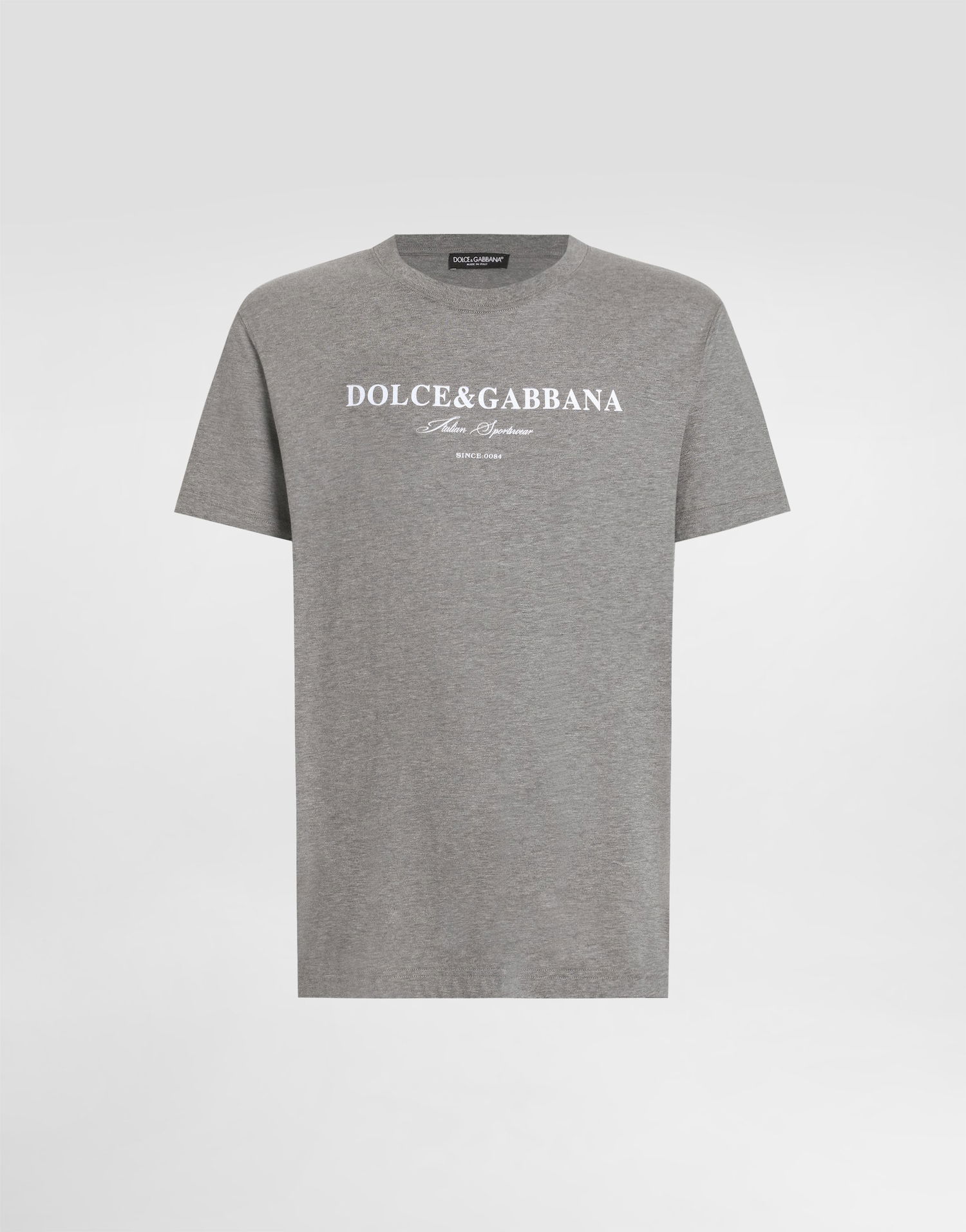 Tričko Dolce & Gabbana Dolce & Gabbana Cotton T-Shirt with Logo Print Šedá | G8RN8TG7O9YS8291, 0