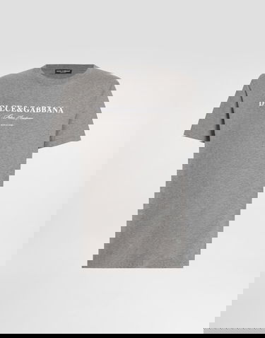 Tričko Dolce & Gabbana Dolce & Gabbana Cotton T-Shirt with Logo Print Šedá | G8RN8TG7O9YS8291, 0