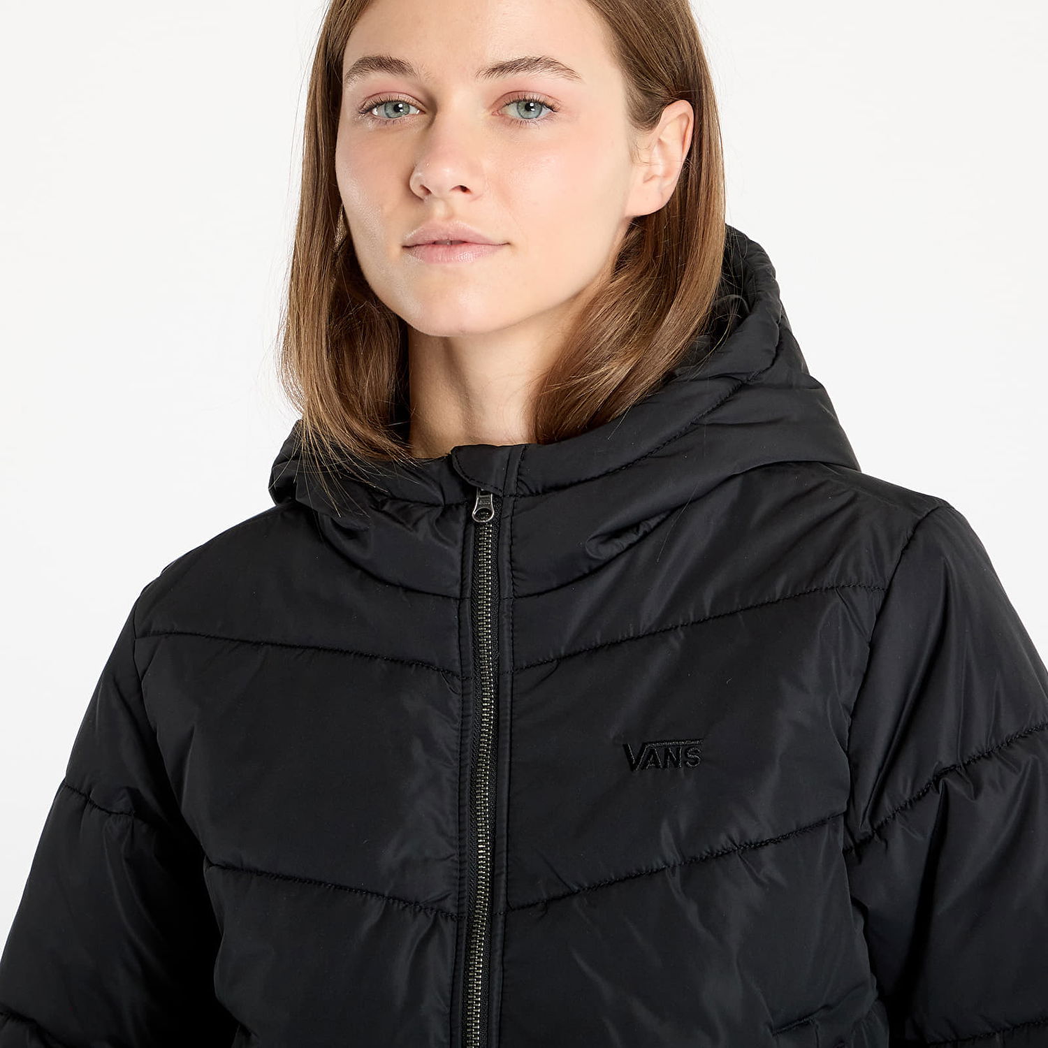 Prešívaná bunda Vans Mte Foundry Crop Puff Jacket Čierna | VN000H5EBLK, 1