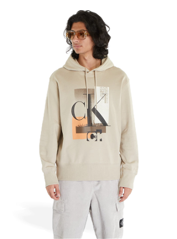 CALVIN KLEIN Jeans Connected Layer Land Hoodie Beige J30J324310 PED