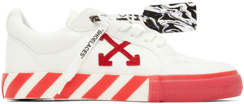 Tenisky a topánky Off-White Vulcanized Low "White & Red" Biela | OMIA085R21LEA0020125
